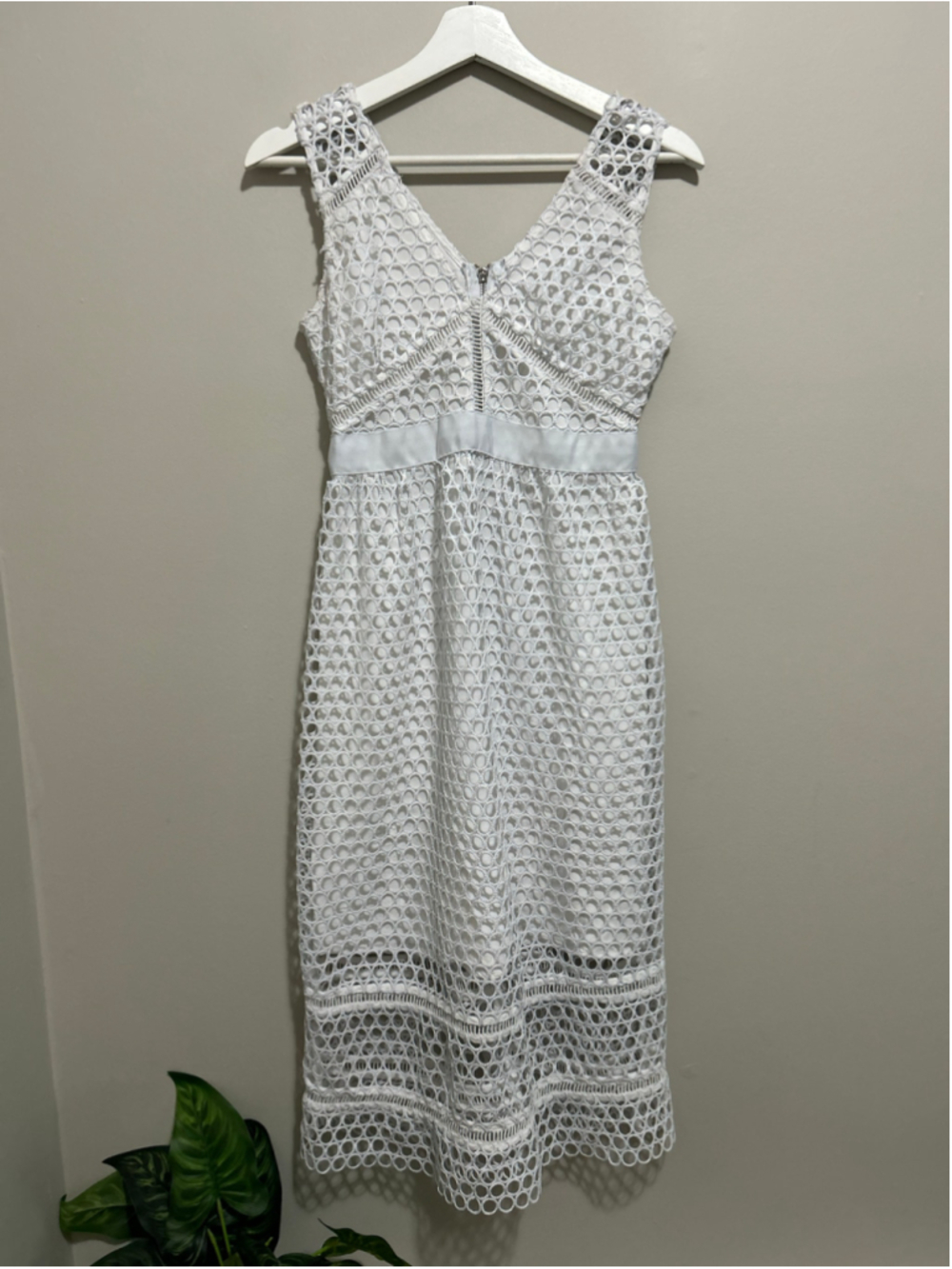 Women's Abercrombie & Fitch White Crochet Midi Dress